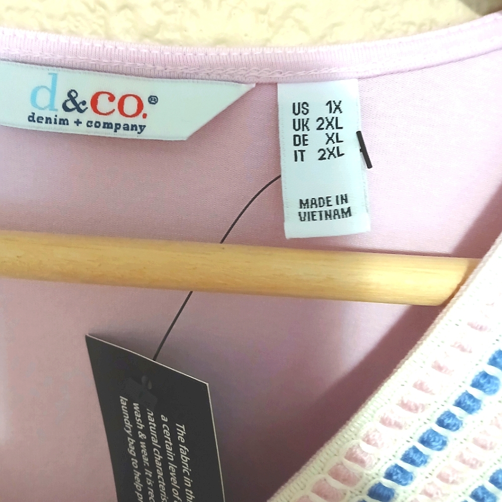 Denim & Co. Lavender Sleeveless Top with Embroidered Neckline - Picture 3 of 6